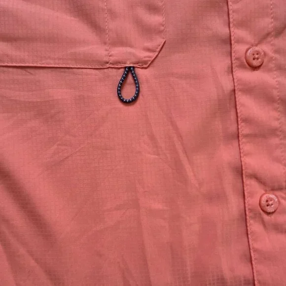 Columbia Sportswear PFG Button Performance Fishing Gear Shirt Orange Mens XL - Picture 12 of 12